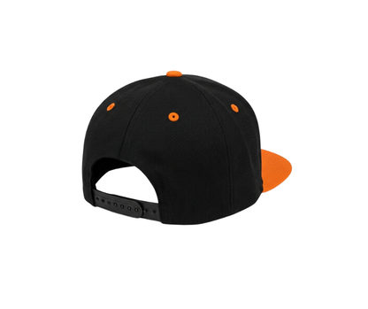Black and orange cap with BMW E30 M3, kepure su snapeliu, fullcap, full cap
