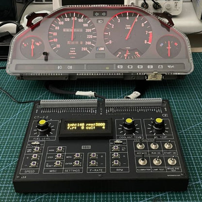 BMW test bench connected to E30 instrument cluster