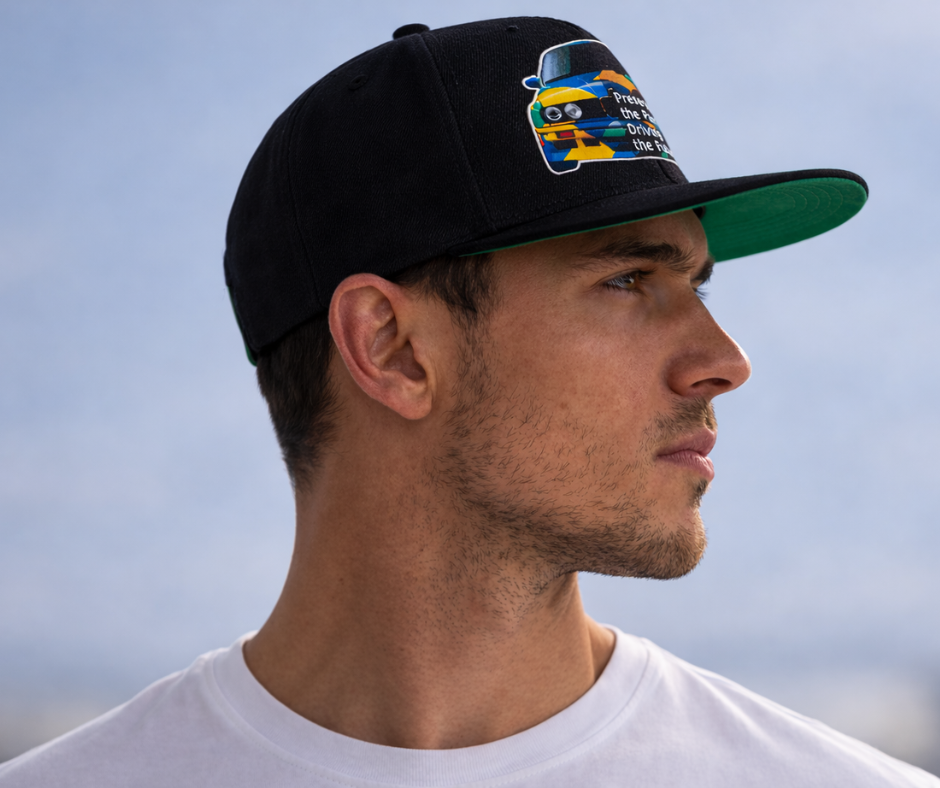 BMW E30 M3 Snapback Cap – Black/Black/Green